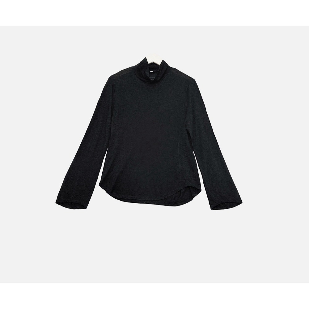 Uniqlo Mame Kurogouchi Turtleneck Wool Blend Long Slv Black Sz XL Minimalist